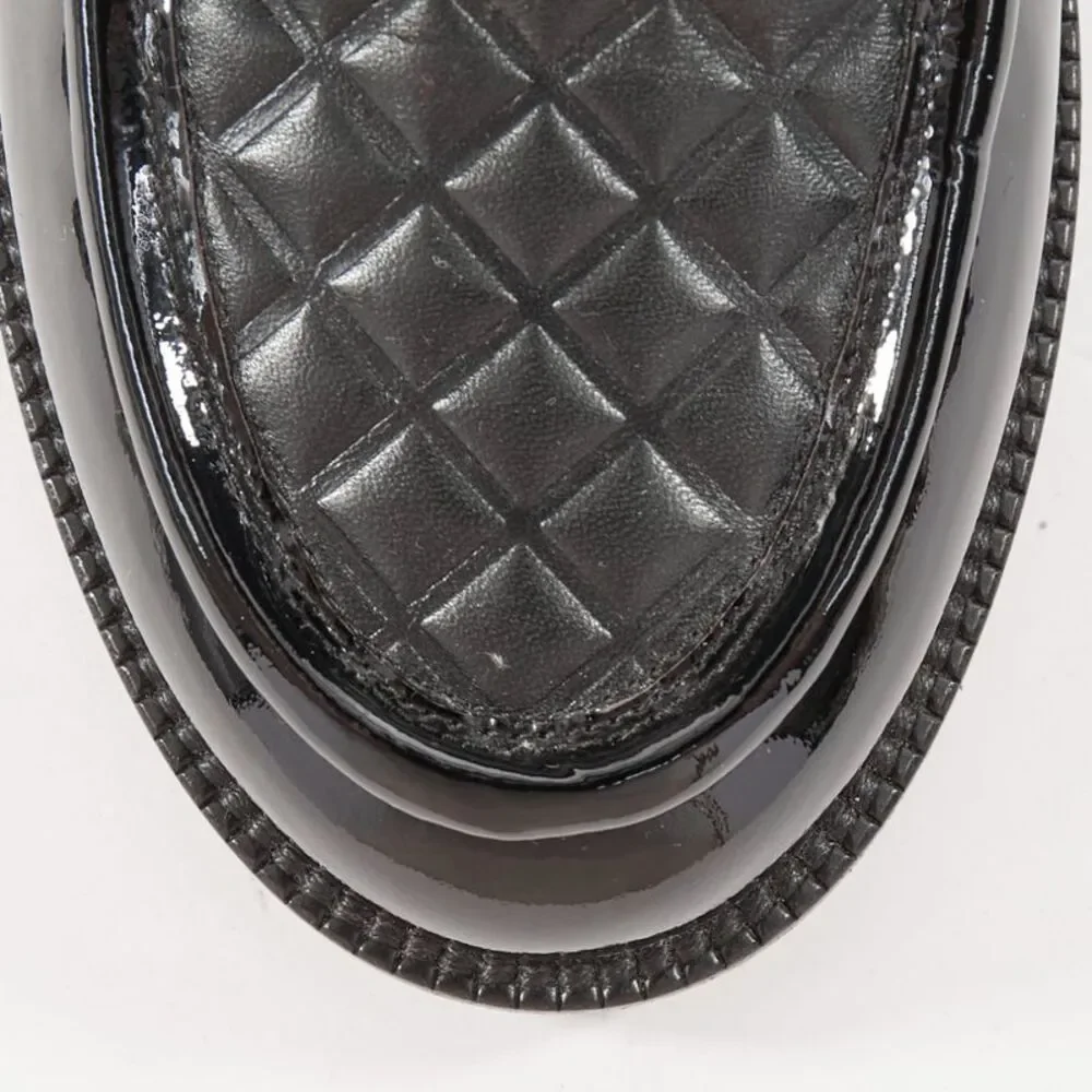 CHANEL 2017 Paris Havana black matelasse quilted panel derby oxfords EU38.5C